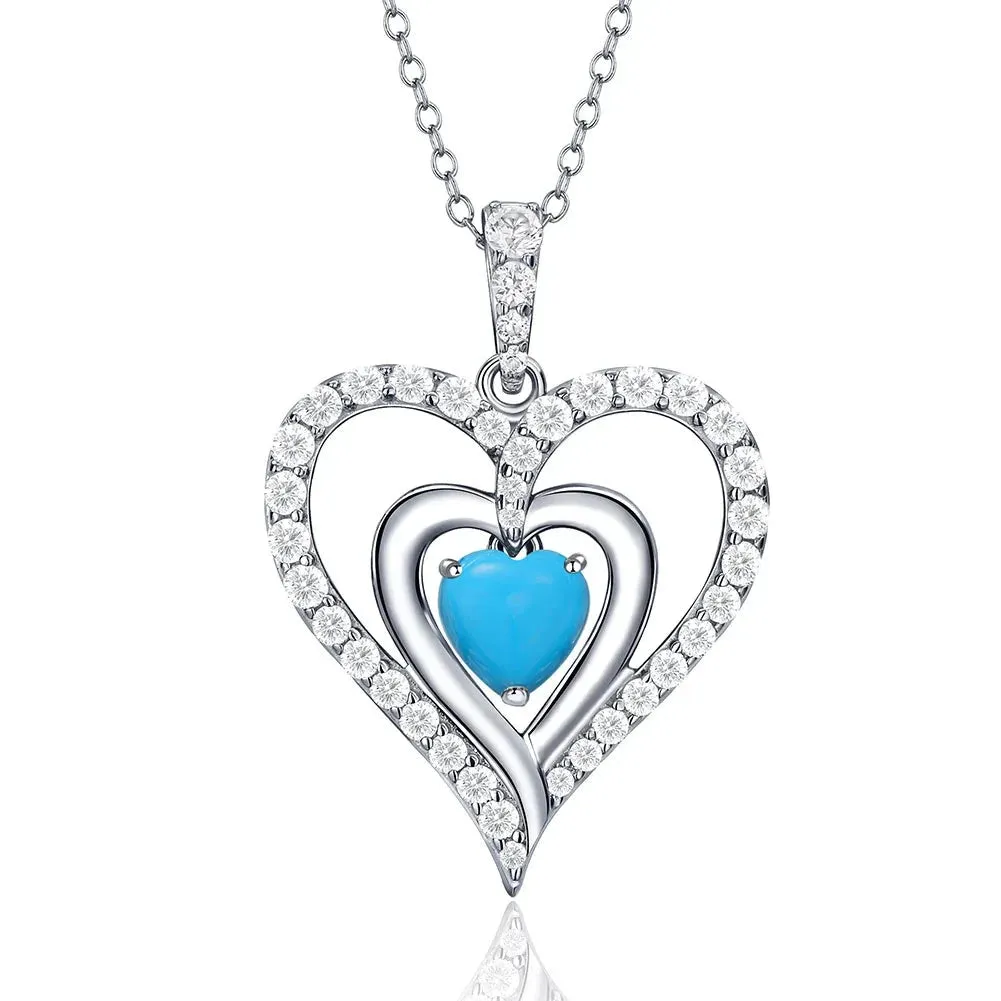 12 Birthstone Gemstone Heart-shaped Necklace