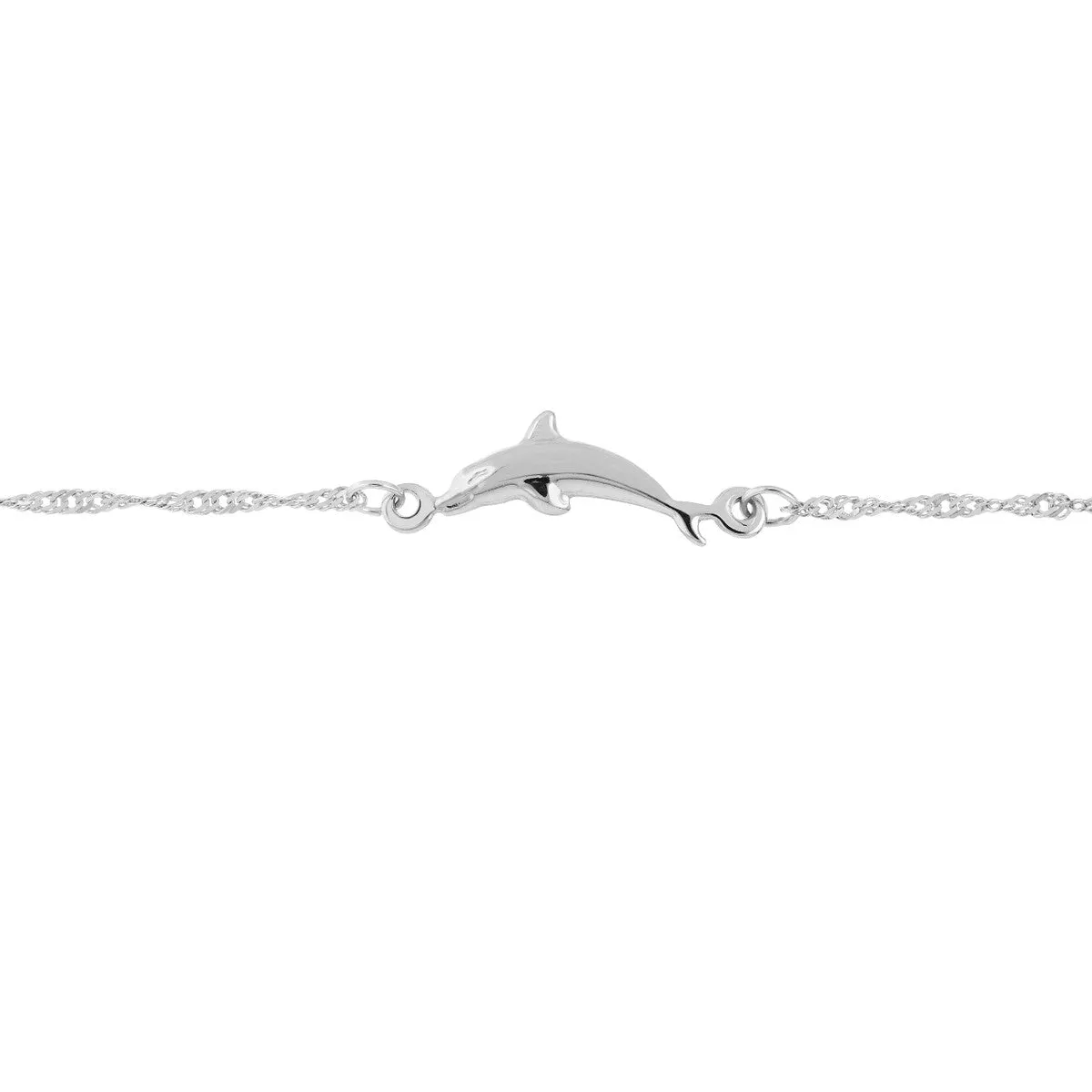 14K Gold Dolphin Trio Adjustable Anklet