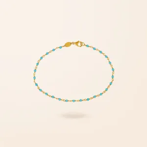 14K Gold Turquoise Bead Bracelet