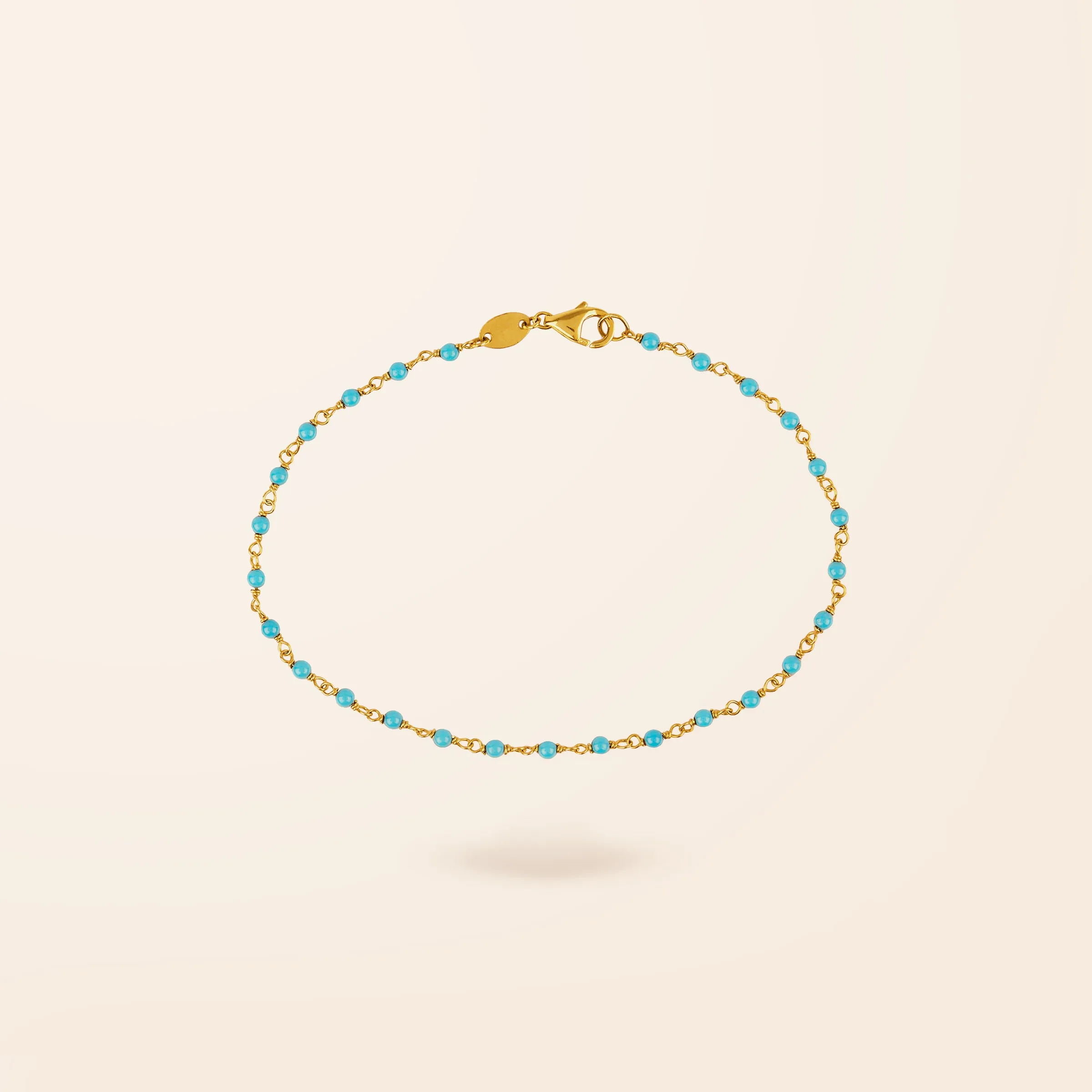 14K Gold Turquoise Bead Bracelet