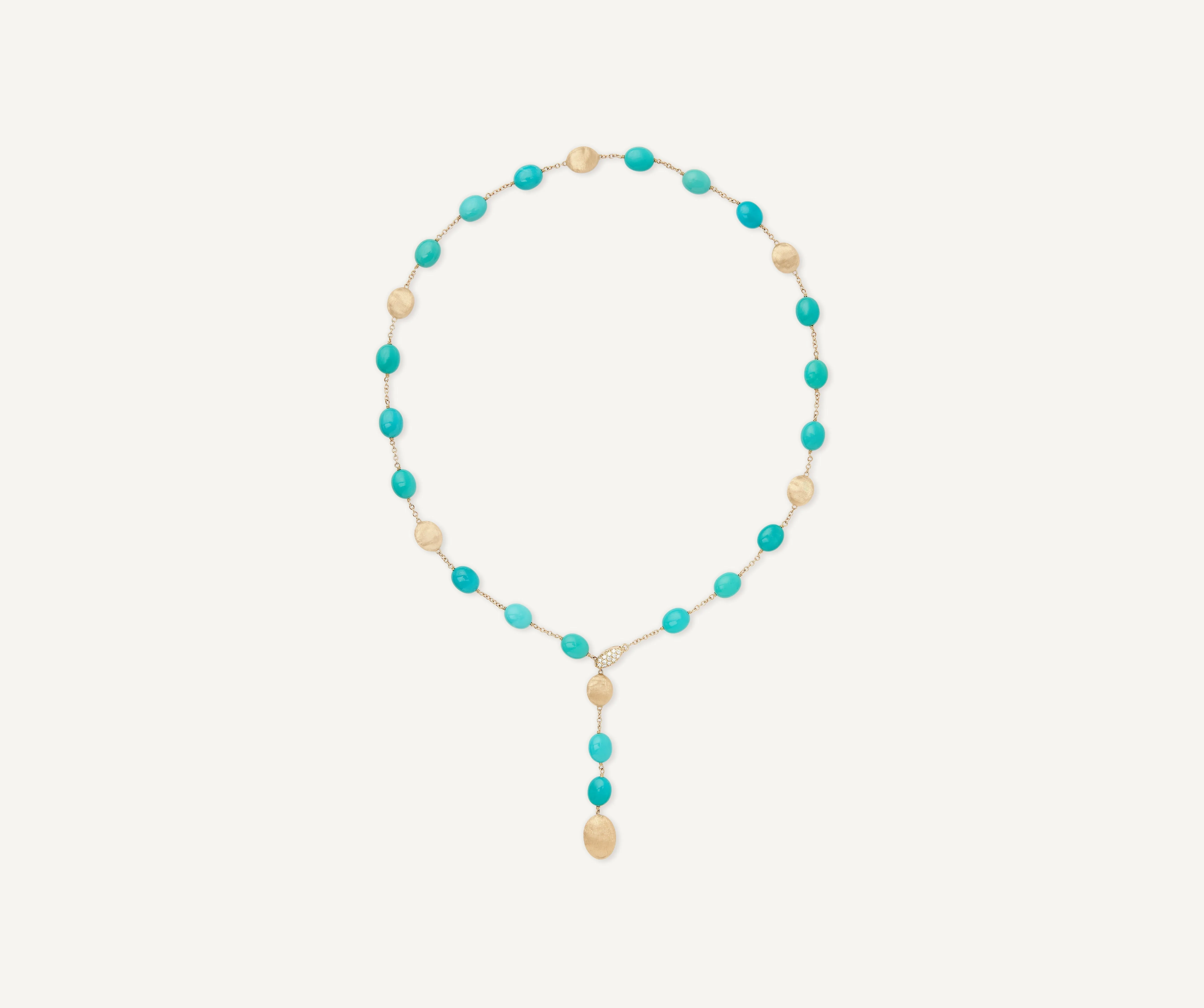 18K Yellow Gold Lariat with Turquoise