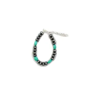 2024 Black Friday Saucer Navajo Pearl Bracelet with Turquoise - B