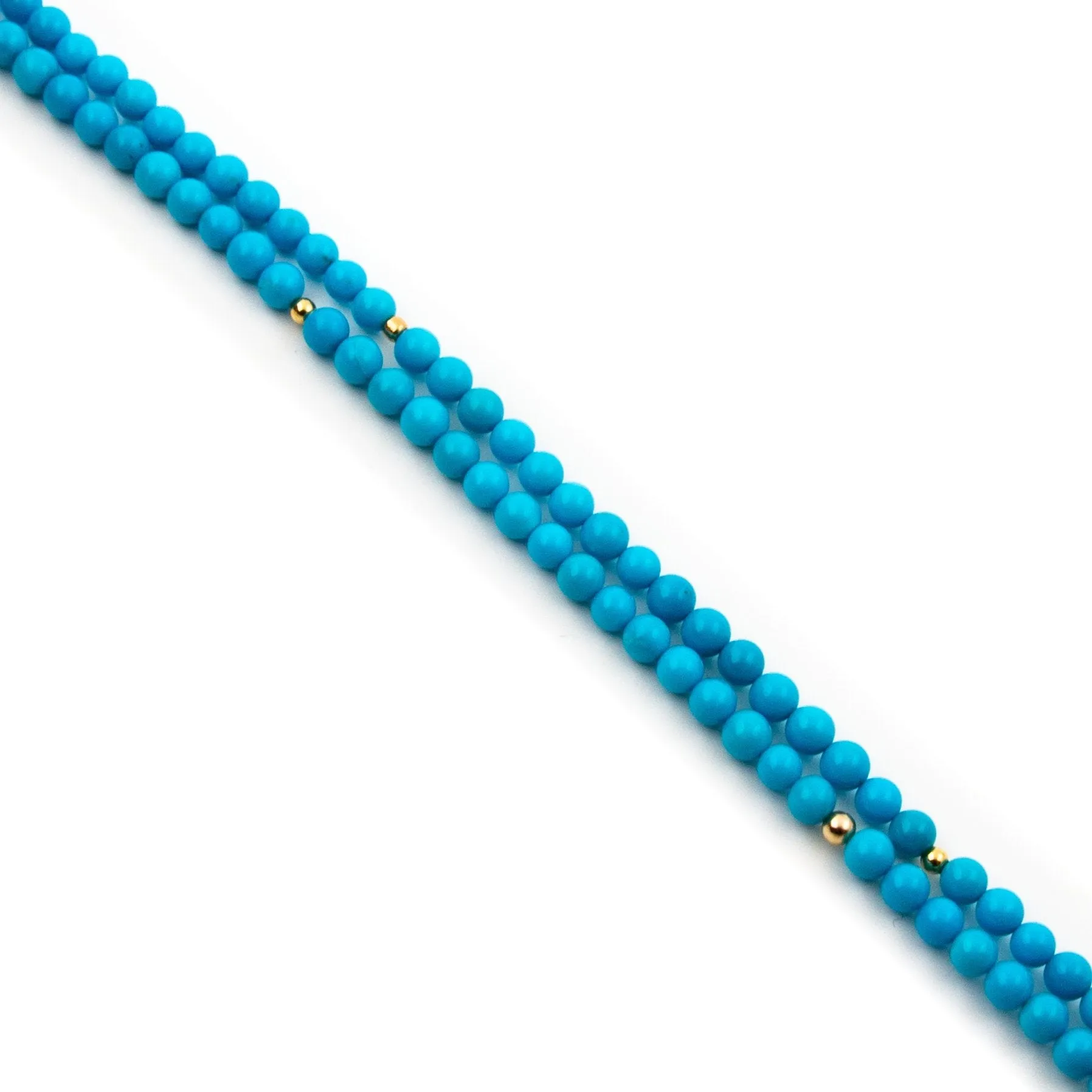 4mm Sleeping Beauty Turquoise and Gold Beads