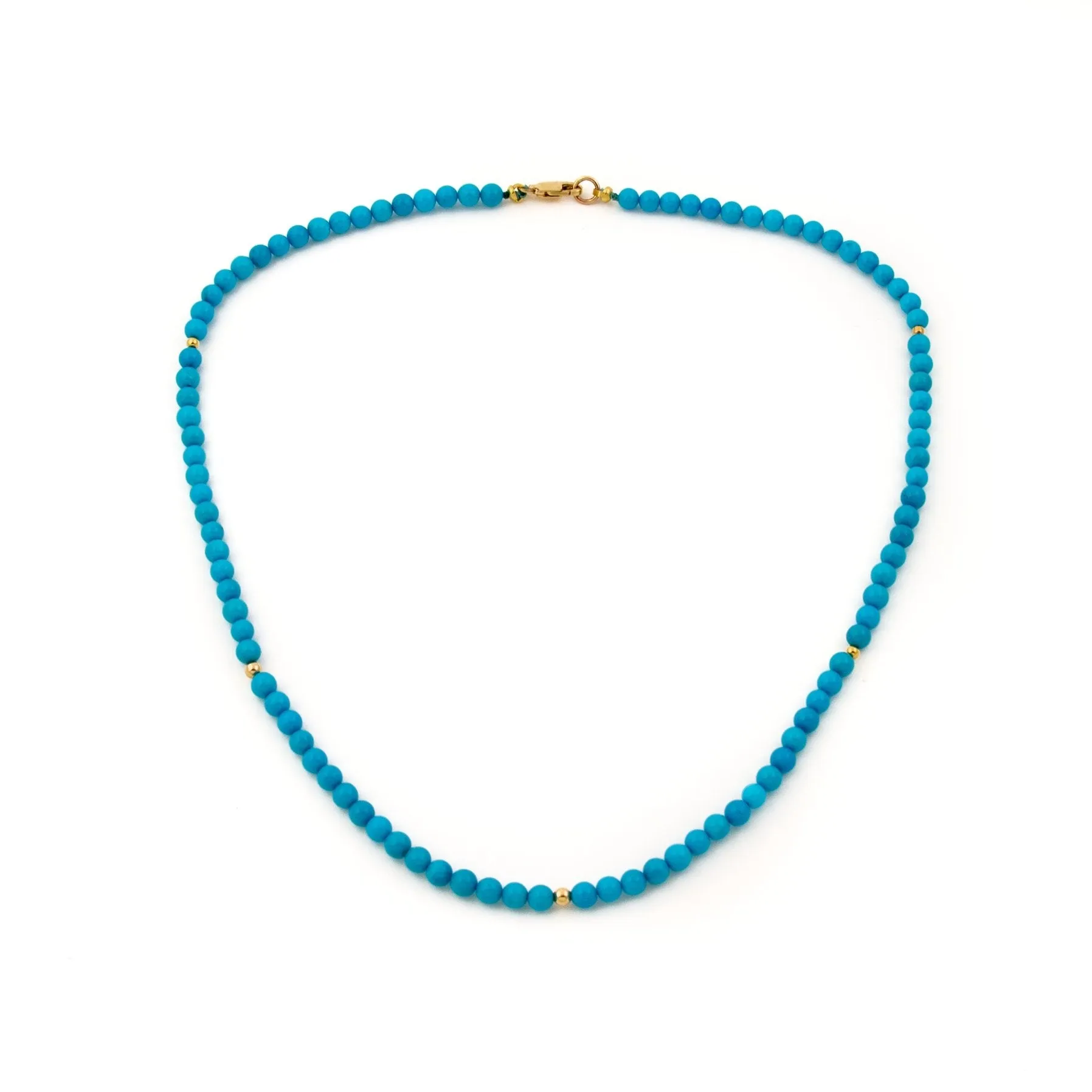 4mm Sleeping Beauty Turquoise and Gold Beads