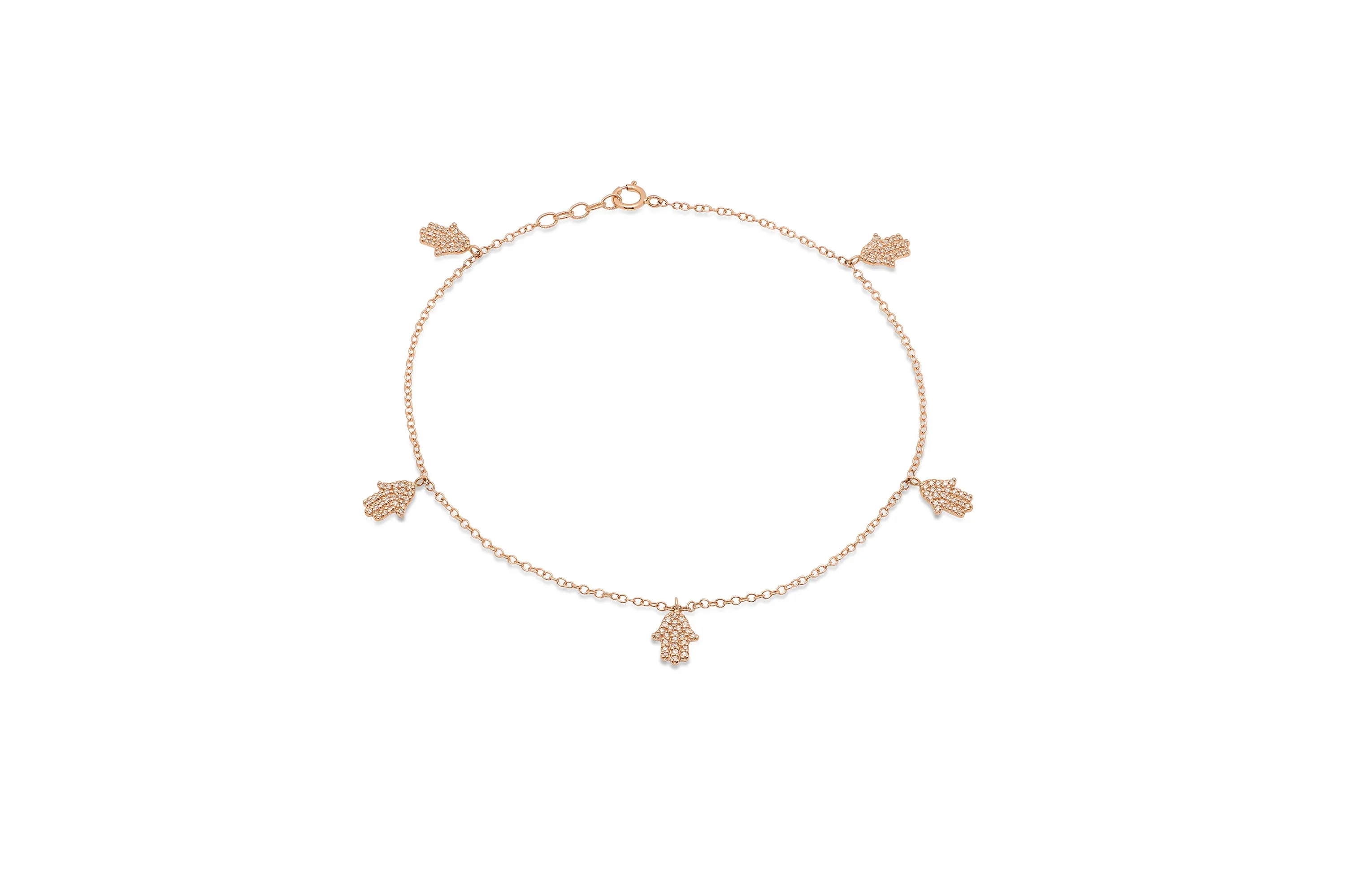 5 Diamond Hamsa Anklet