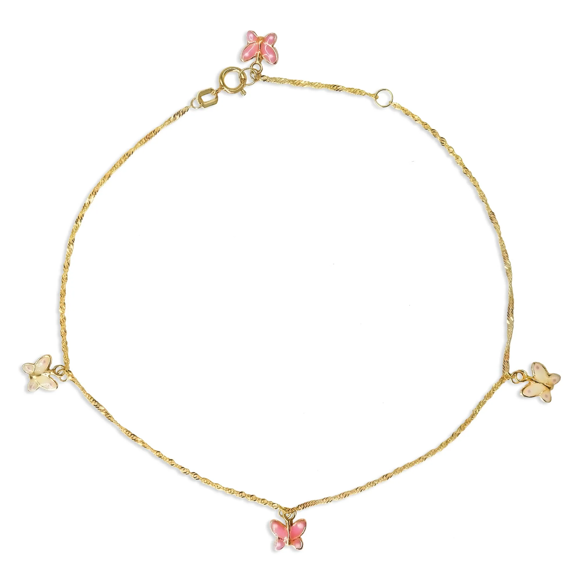 9-10" Enamel Butterfly Anklet