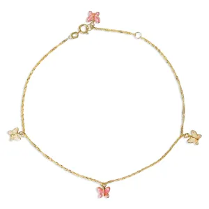 9-10" Enamel Butterfly Anklet