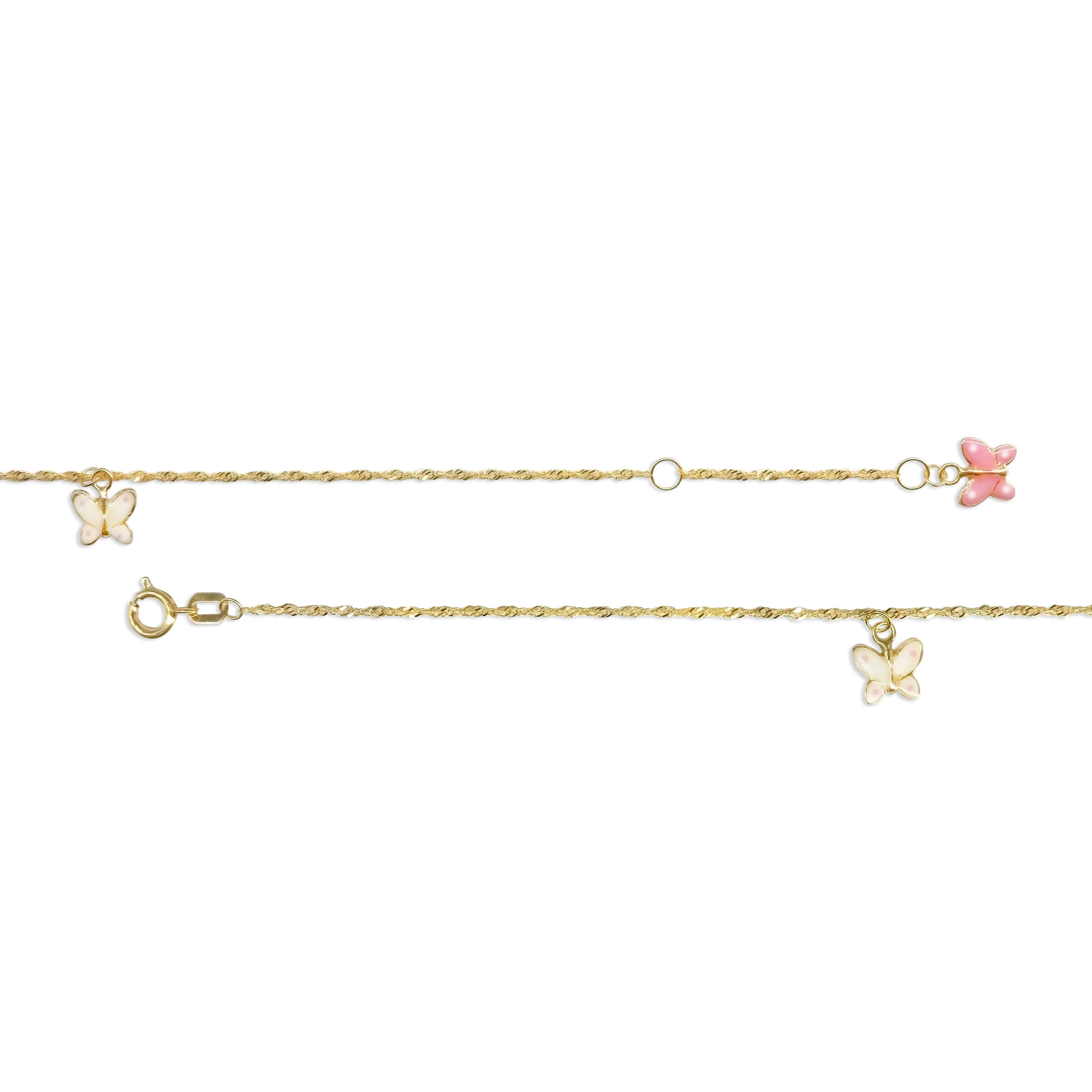 9-10" Enamel Butterfly Anklet