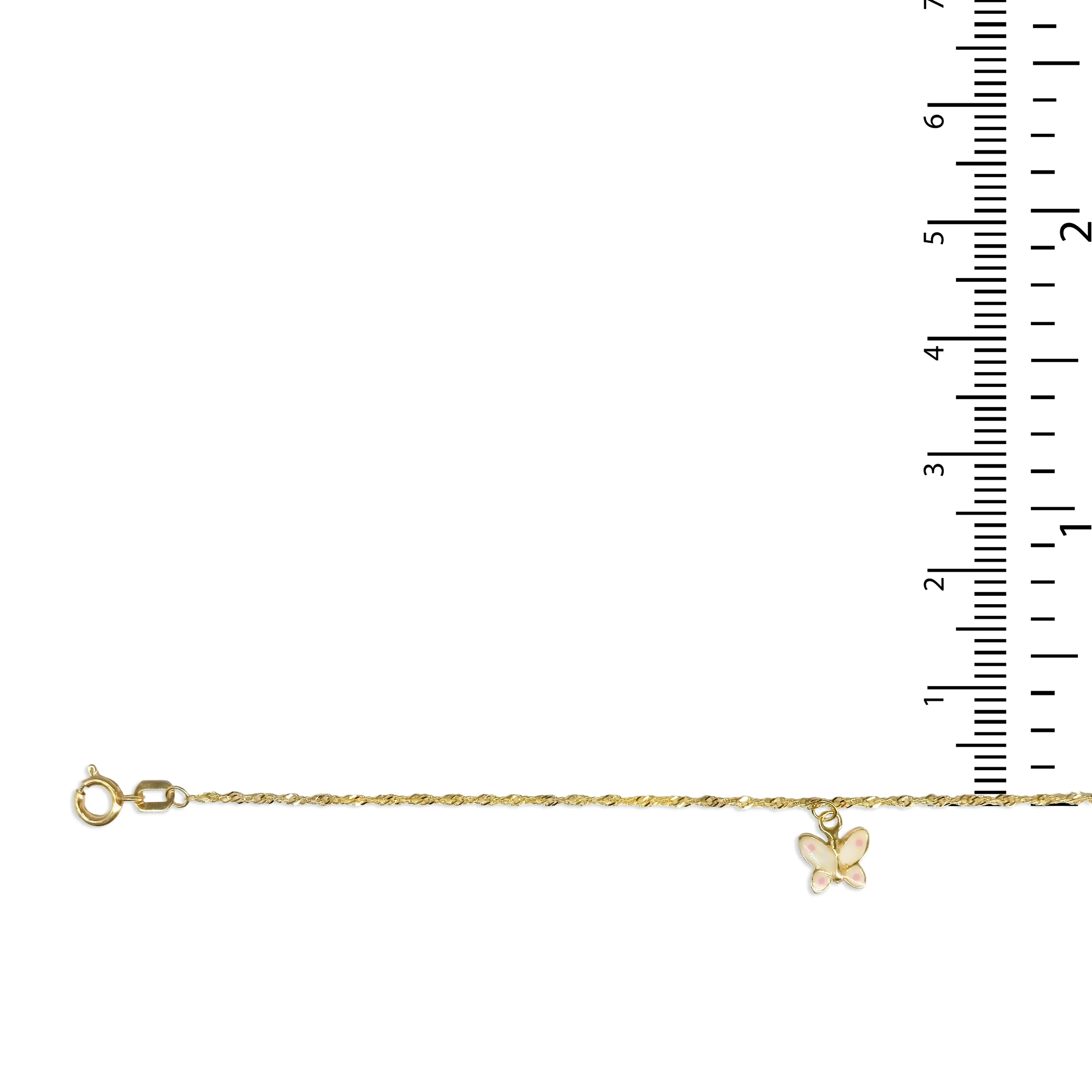 9-10" Enamel Butterfly Anklet