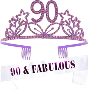 90th Birthday, 90th Birthday Decorations for Women, 90th Birthday Tiara, 90th Birthday