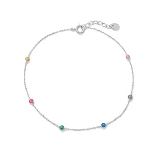 9.25"   1" Muli Color Bead Anklet