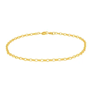 9ct Yellow Gold 25 cm Oval Belcher Anklet