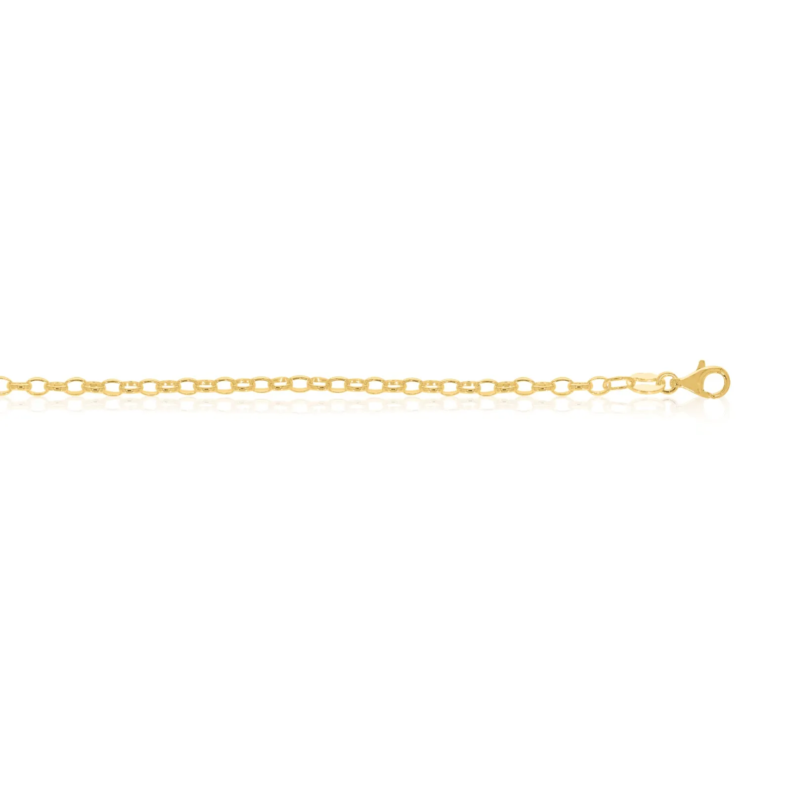 9ct Yellow Gold 25 cm Oval Belcher Anklet