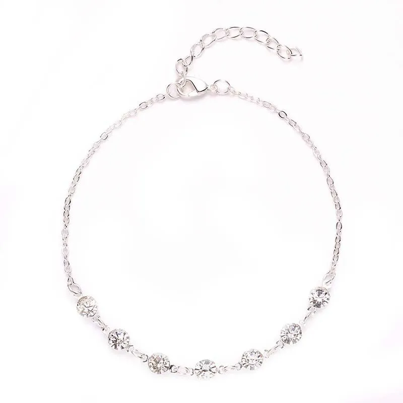 Adjustable Foot Chain Beach Style Silver Ankle Bracelet Women Anklet Jewelry