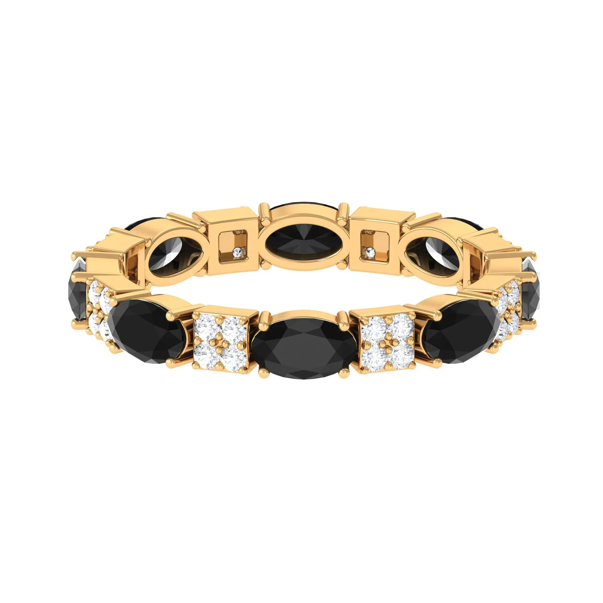 Alternate Black Onyx and Diamond Eternity Ring