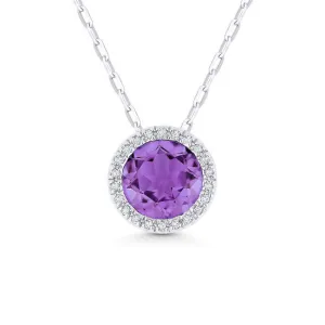 Amethyst and Diamond Pendant