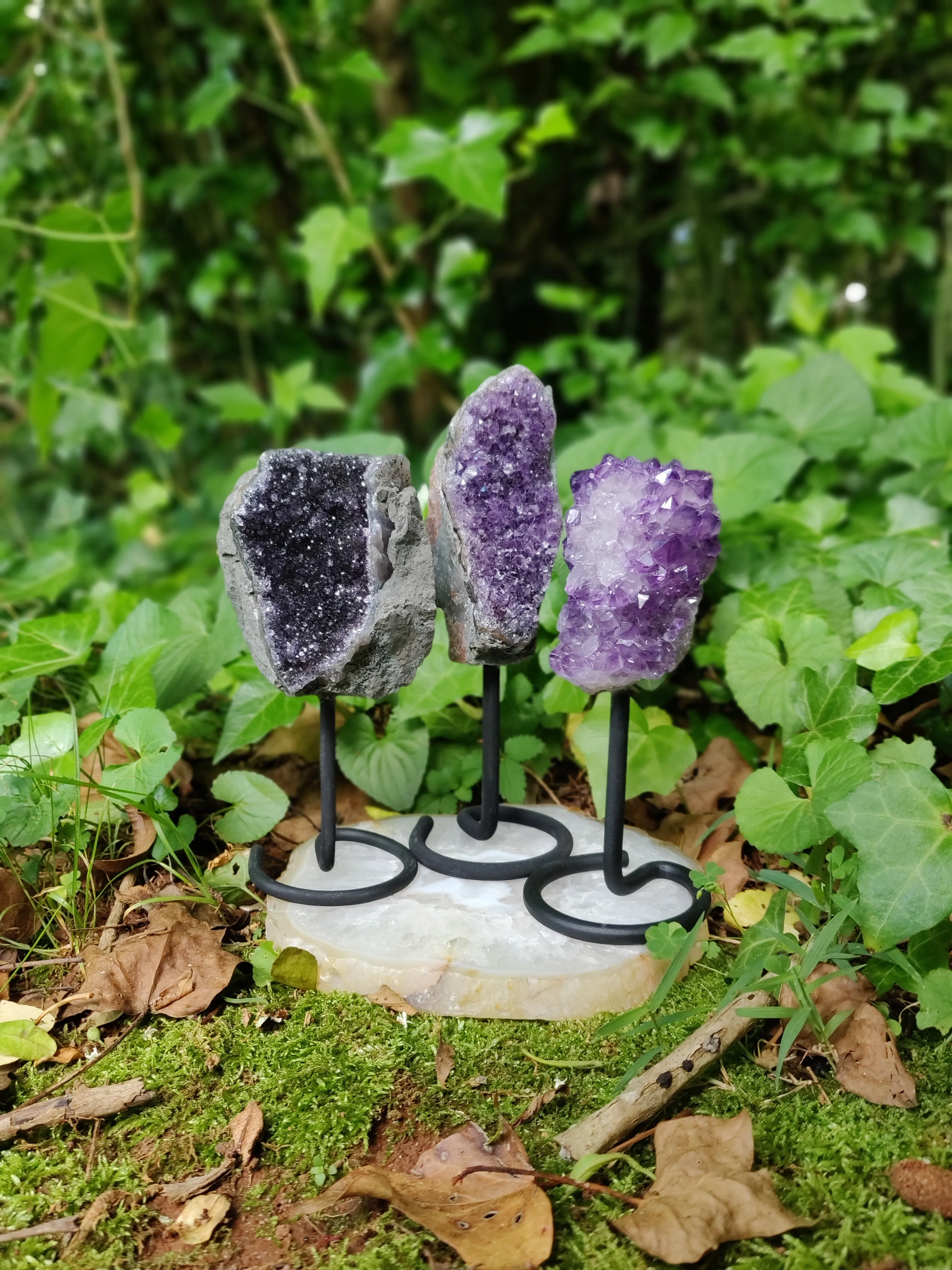 Amethyst Druzy Free Form on Metal Stand (#1)