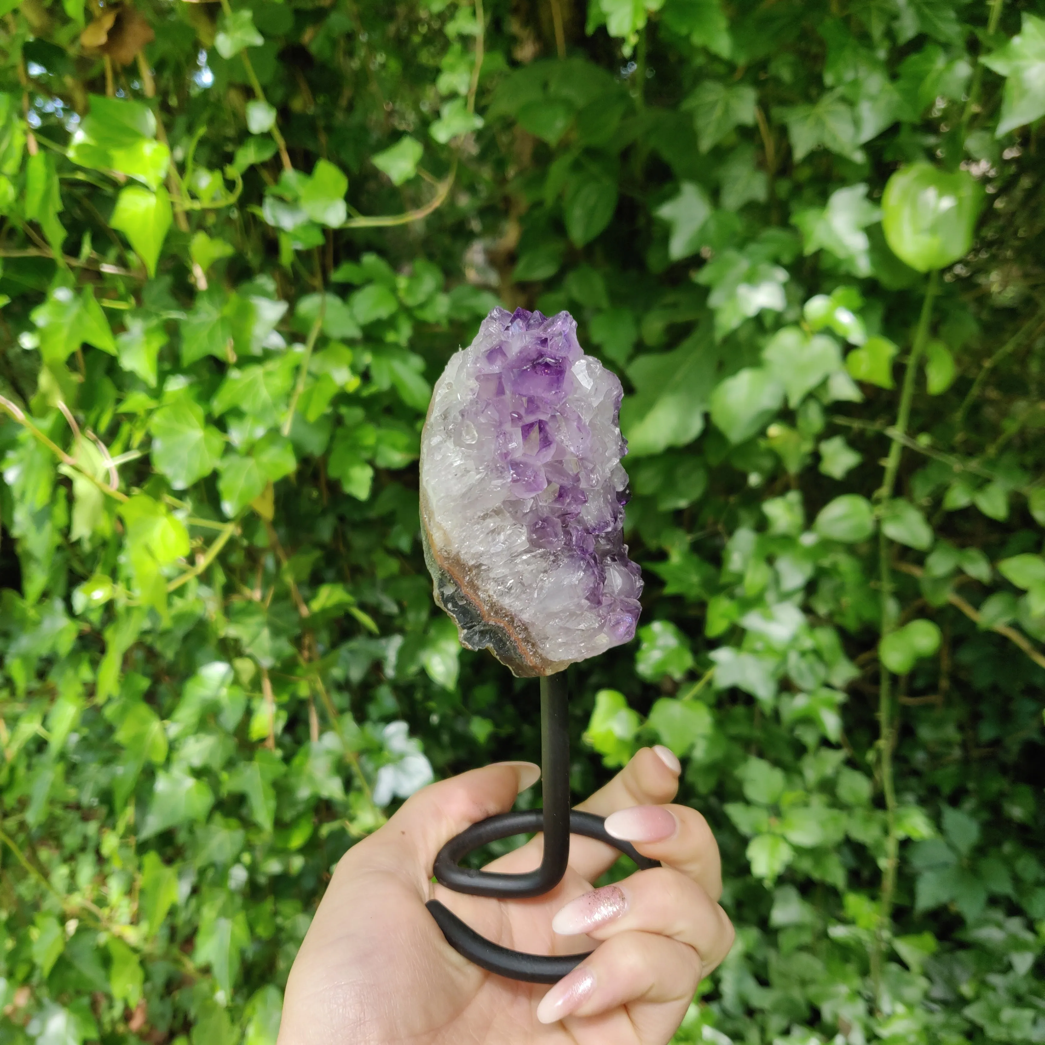 Amethyst Druzy Free Form on Metal Stand (#1)