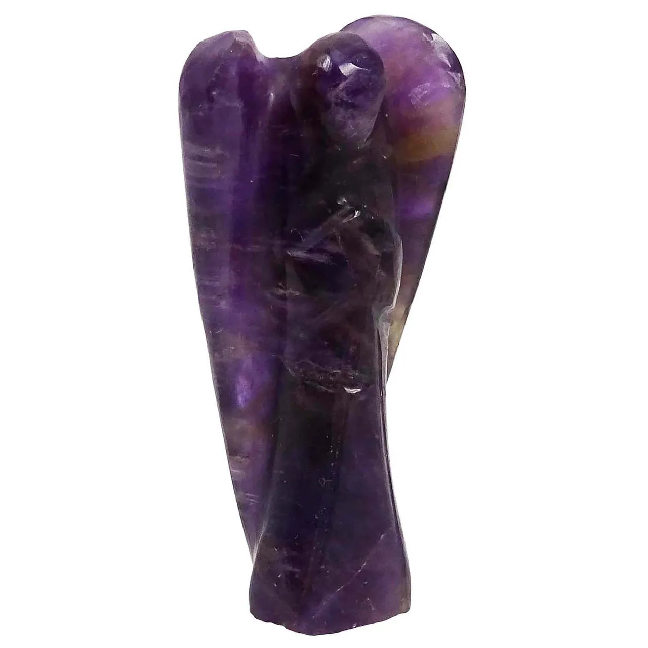 Amethyst Lucky Angel for Reiki Crystal Stone Healing Therapy Natural Crystal Stone Angel Handcrafted Size 2 Inch approx.