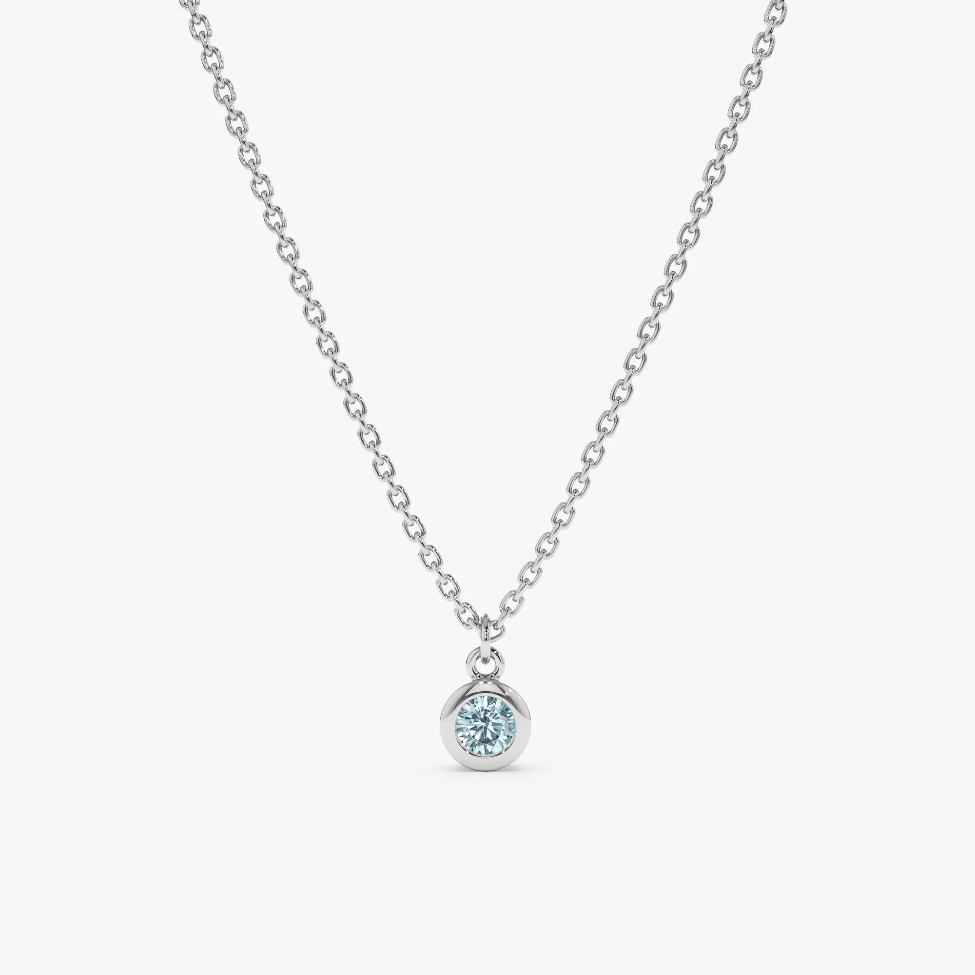 Aquamarine Charm Necklace, Vienna