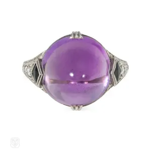 Art Deco sugarloaf amethyst ring