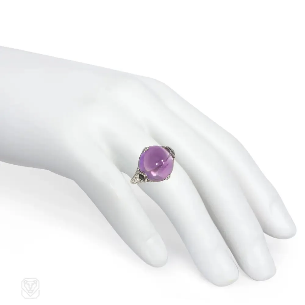 Art Deco sugarloaf amethyst ring