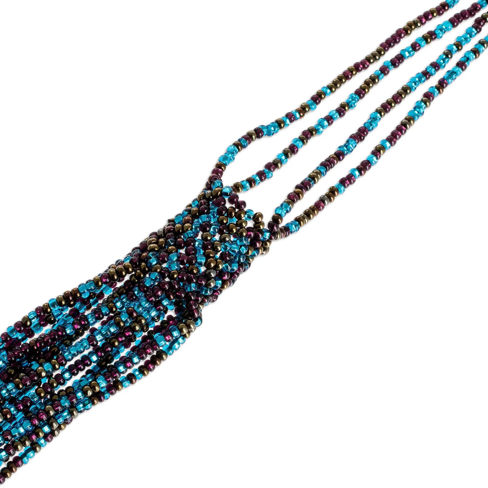 Artisan Crafted Beaded Necklace - Cool Grotto | NOVICA