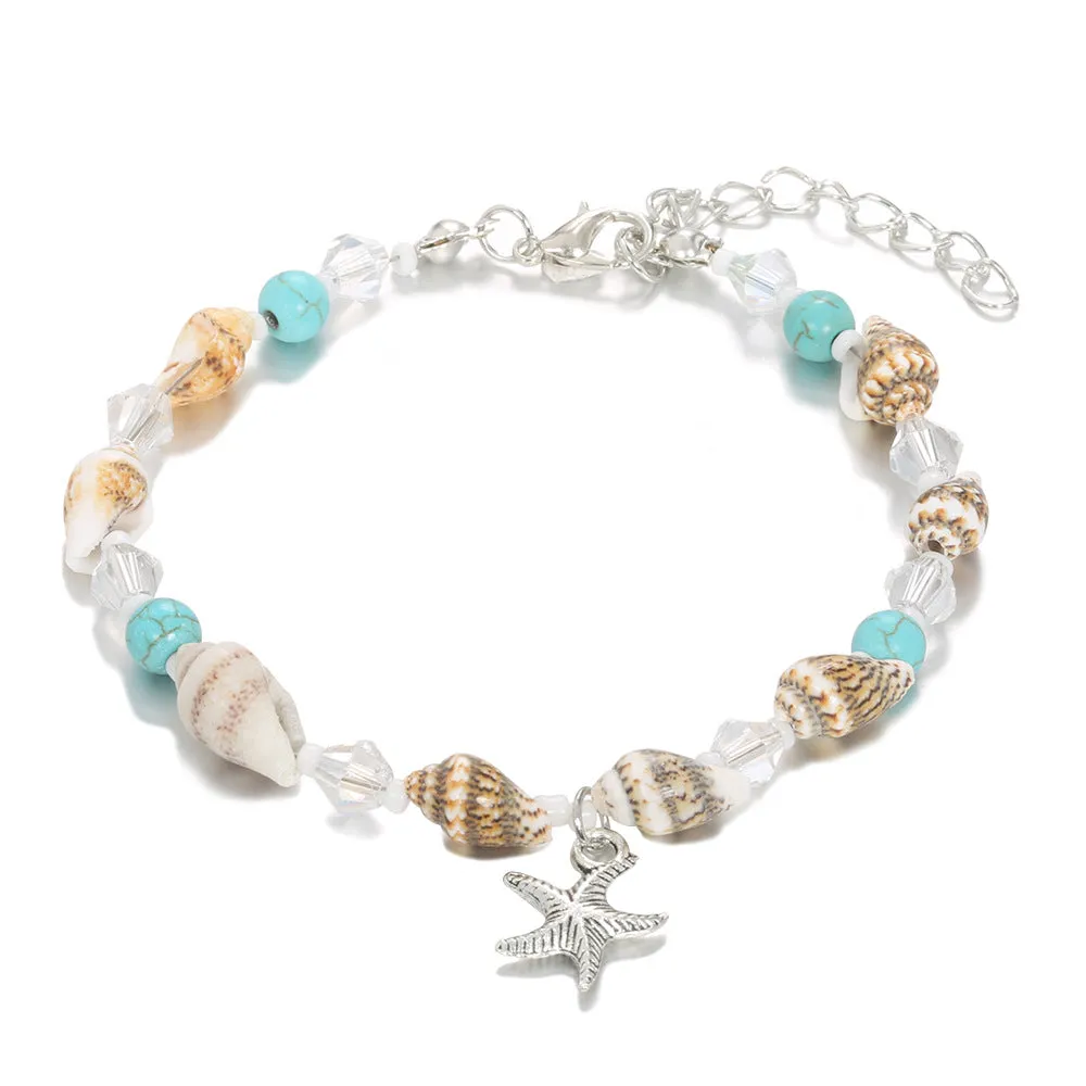 Beach Pendant Starfish Pearl Vintage Anklet