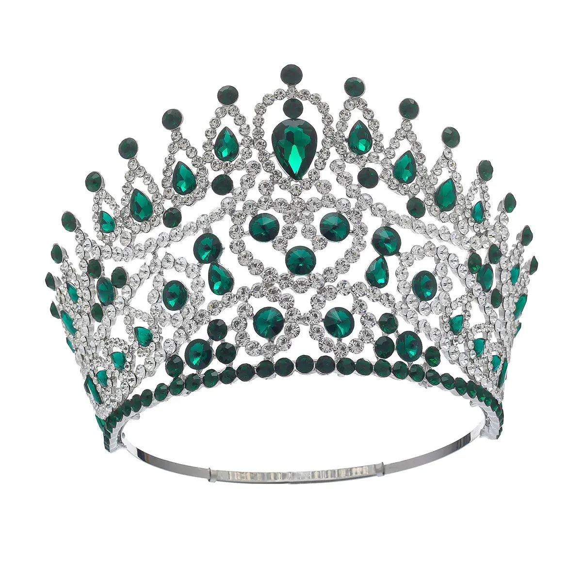 Beauty Pageant Crown Tall Adjustable Rhinestone Crystal Crown