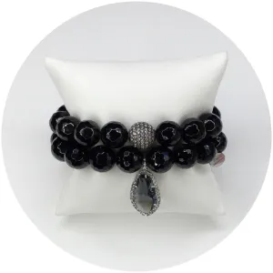 Black Onyx Gunmetal Tone Color Stax