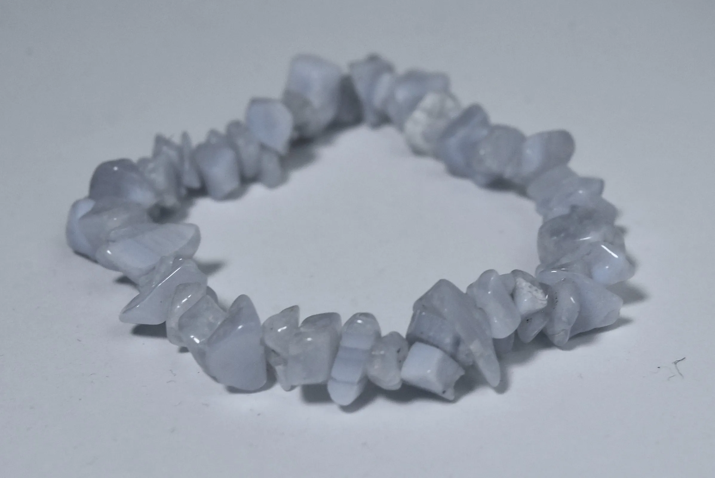 Blue Chalcedony Chip Bead Stretch Bracelet