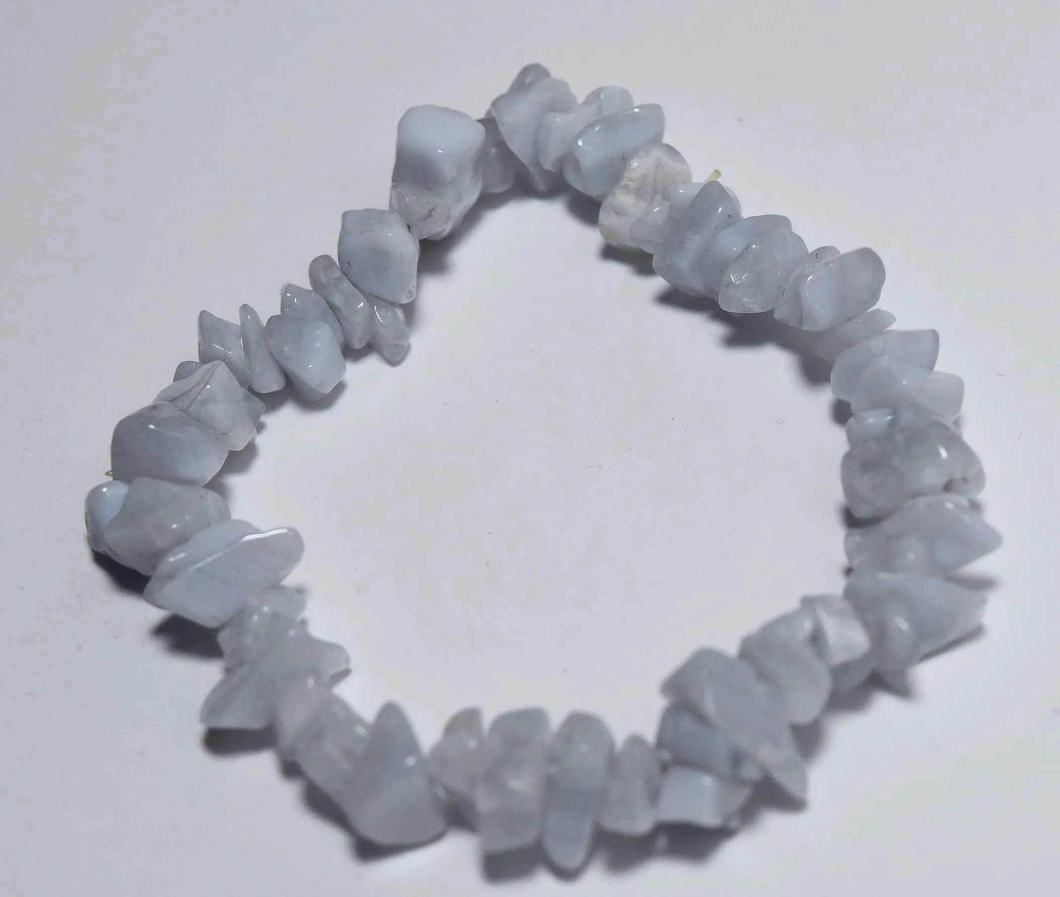 Blue Chalcedony Chip Bead Stretch Bracelet