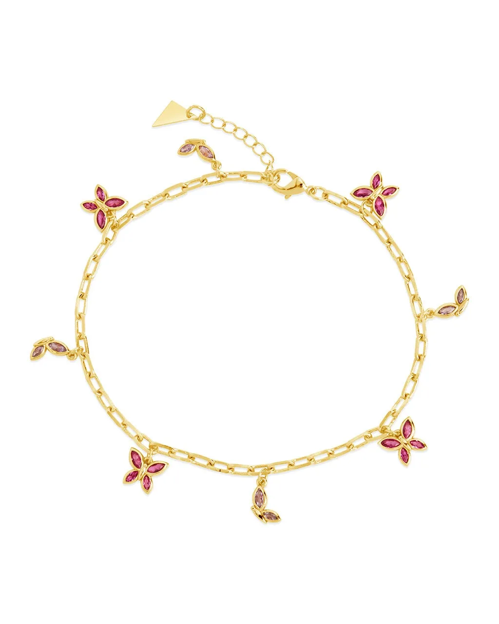 Caria CZ Butterfly Anklet