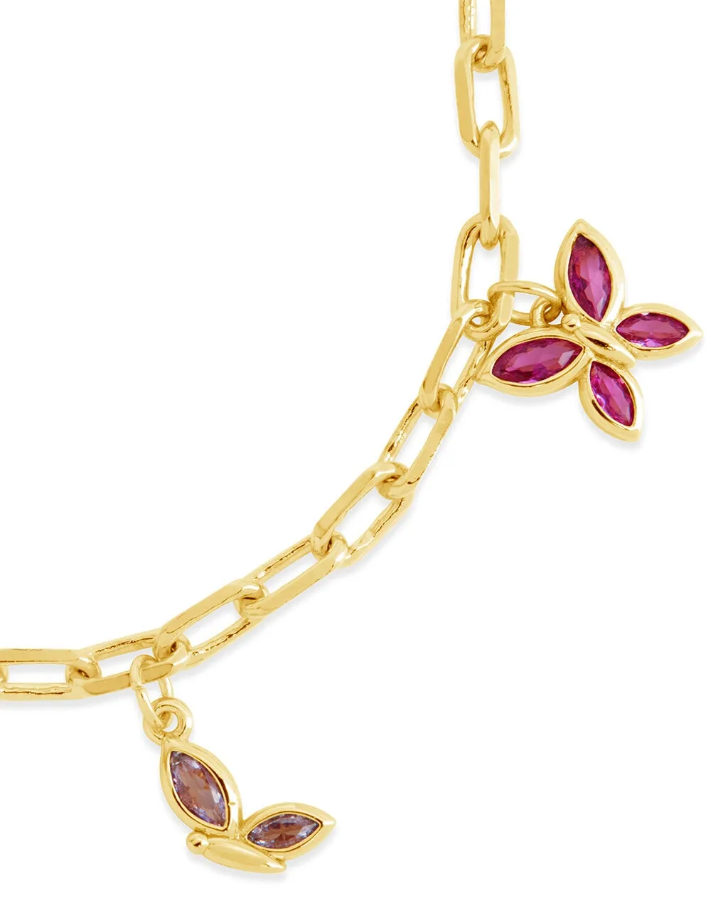 Caria CZ Butterfly Anklet