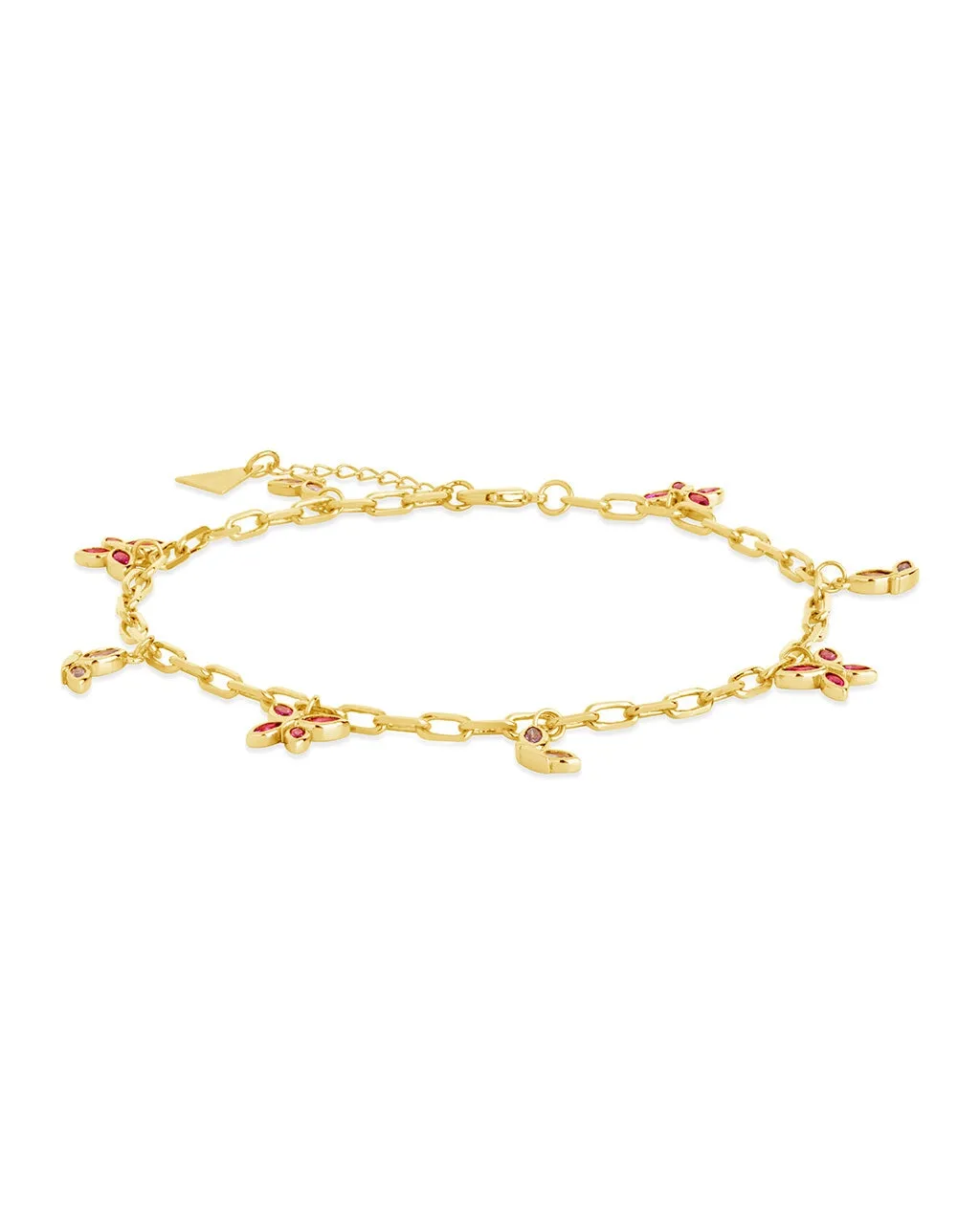 Caria CZ Butterfly Anklet