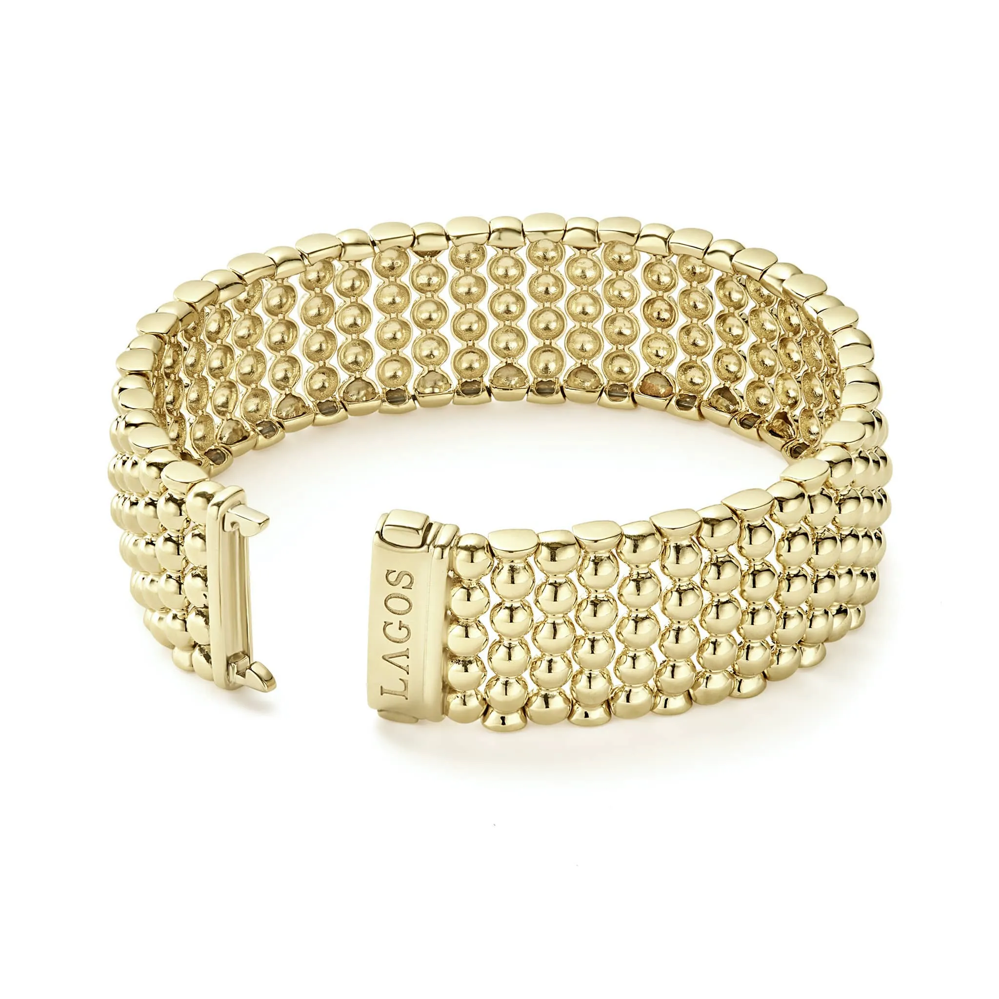 Caviar Gold Statement 18K Gold Caviar Bracelet | 20mm