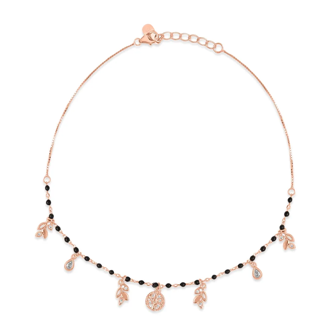 Charming 925 Sterling Silver Rose Gold Plated Anklet