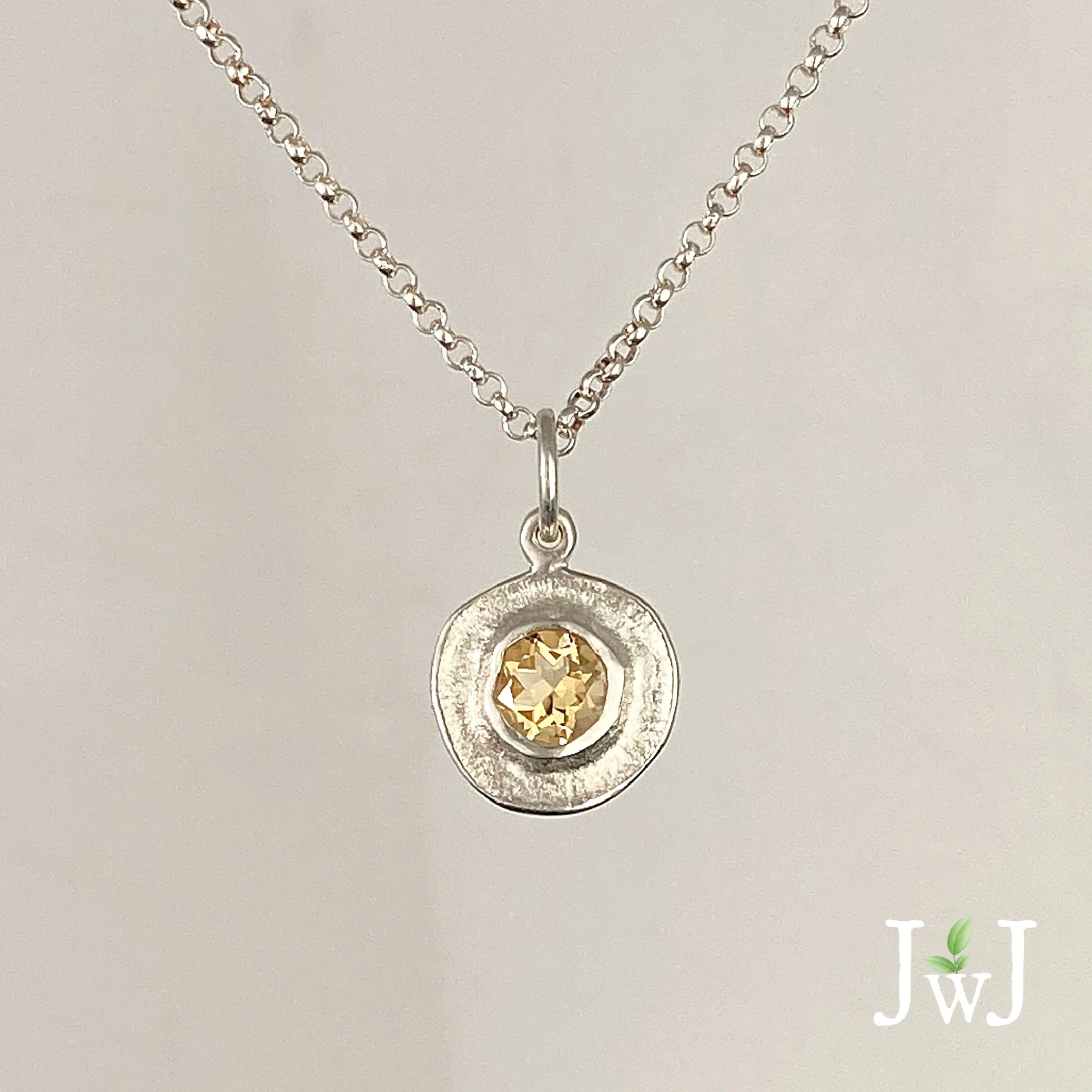 Citrine Shield Necklace