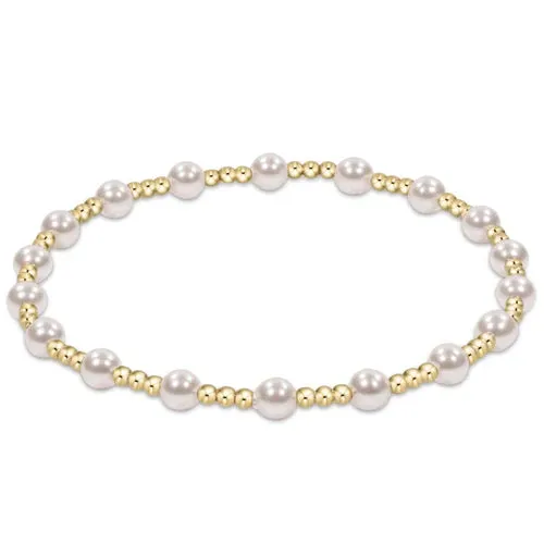 Classic Sincerity Pattern 4mm Bead Bracelet Pearl