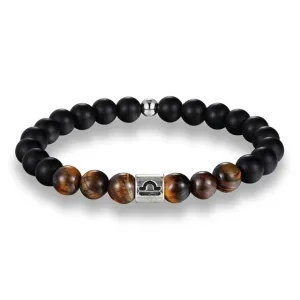 Classy Men Libra Brown Beaded Zodiac Bracelet