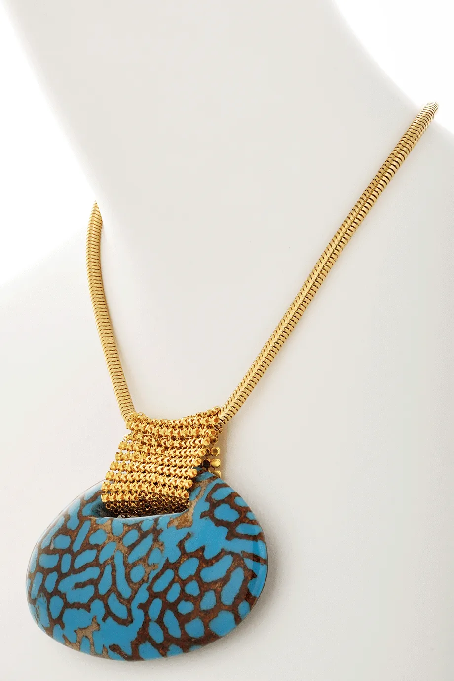 COLETTE MALOUF HONEYCOMB Blue Pendant