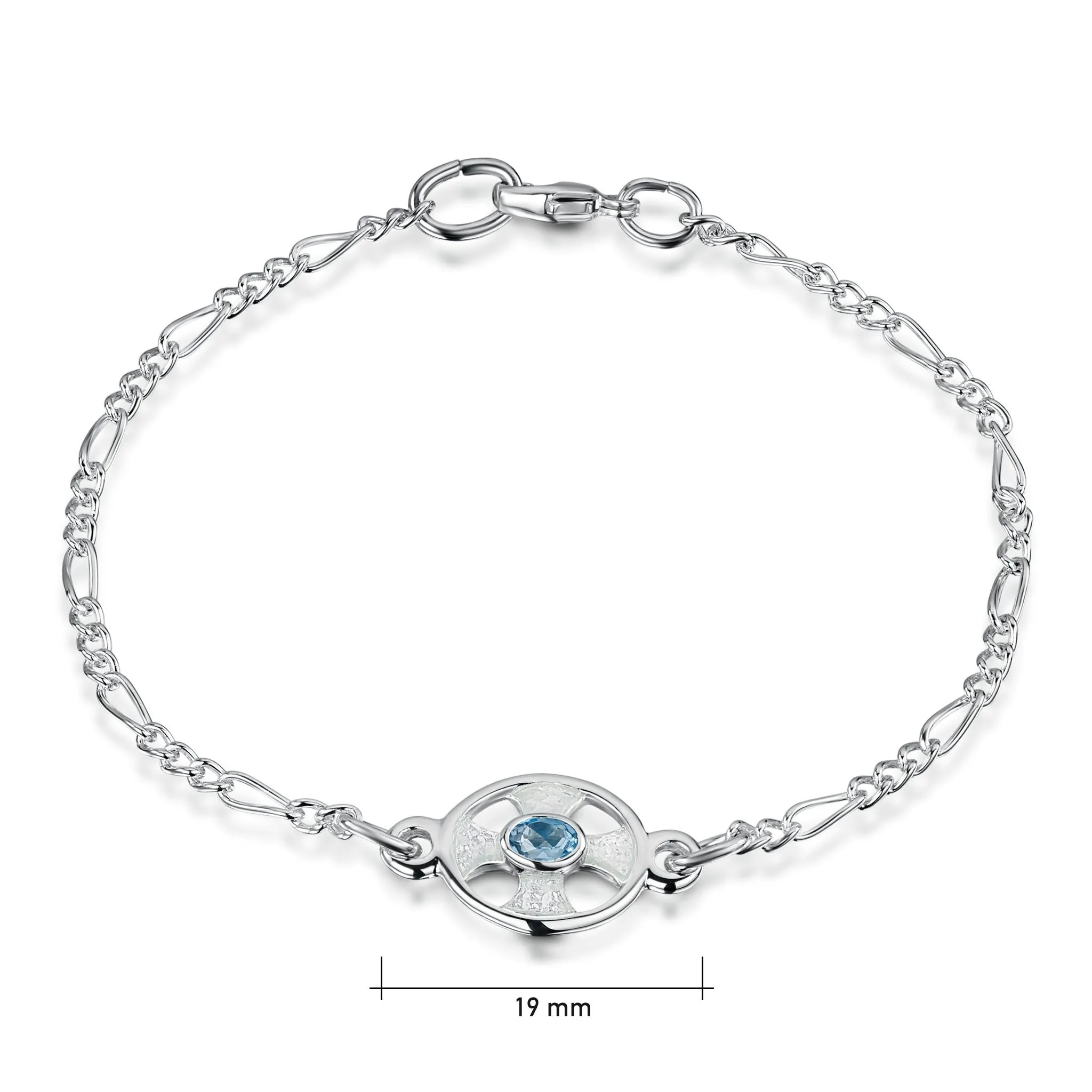 Cross of the Kirk Blue Topaz Bracelet in Crystal Enamel