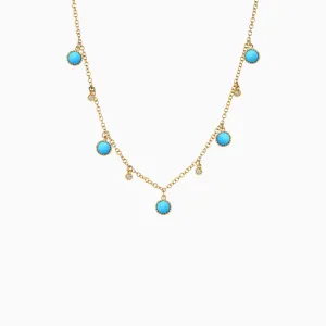 Dangling Turquoise and Diamond Necklace