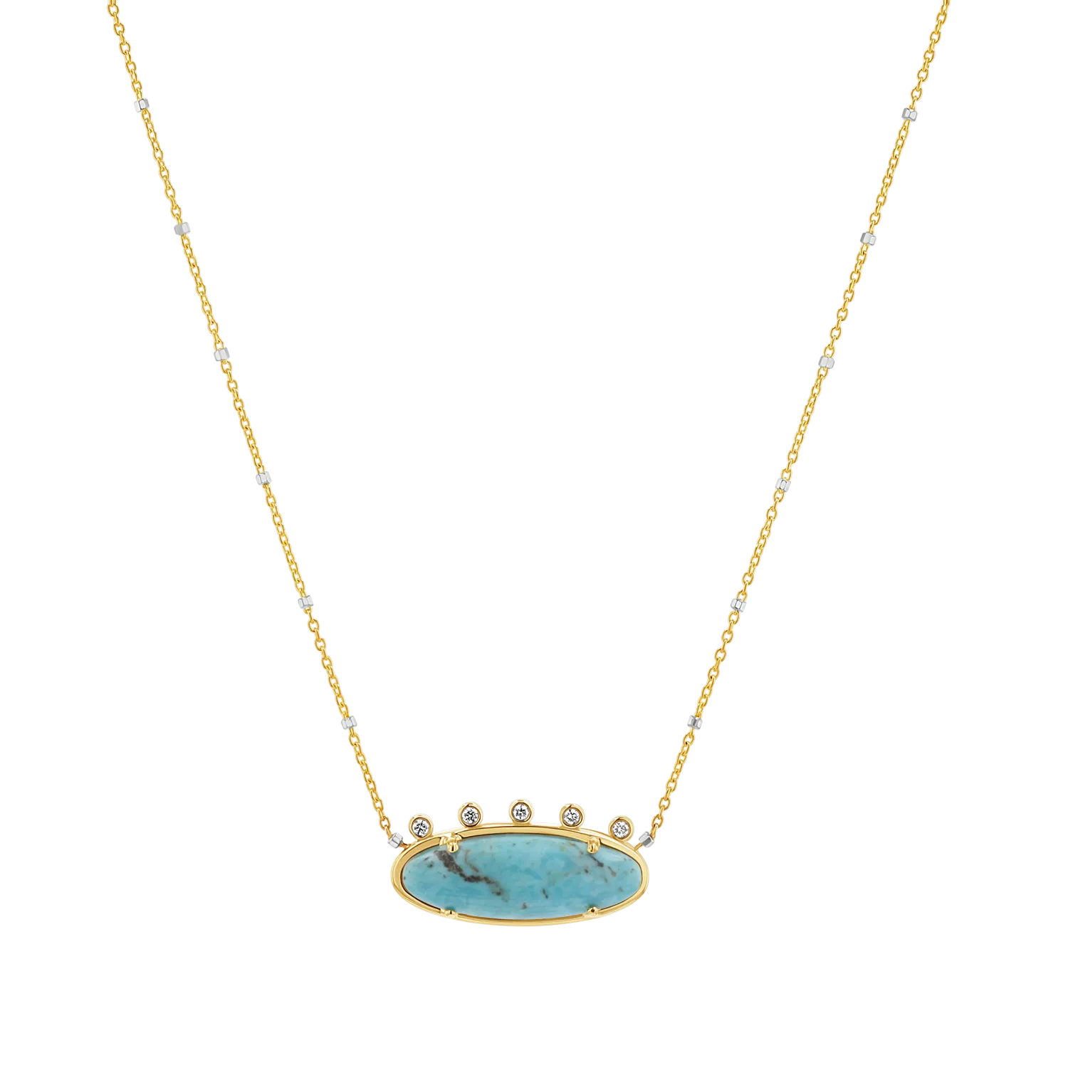 Diamond Oval Turquoise Necklace