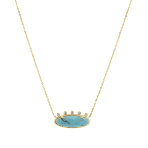 Diamond Oval Turquoise Necklace