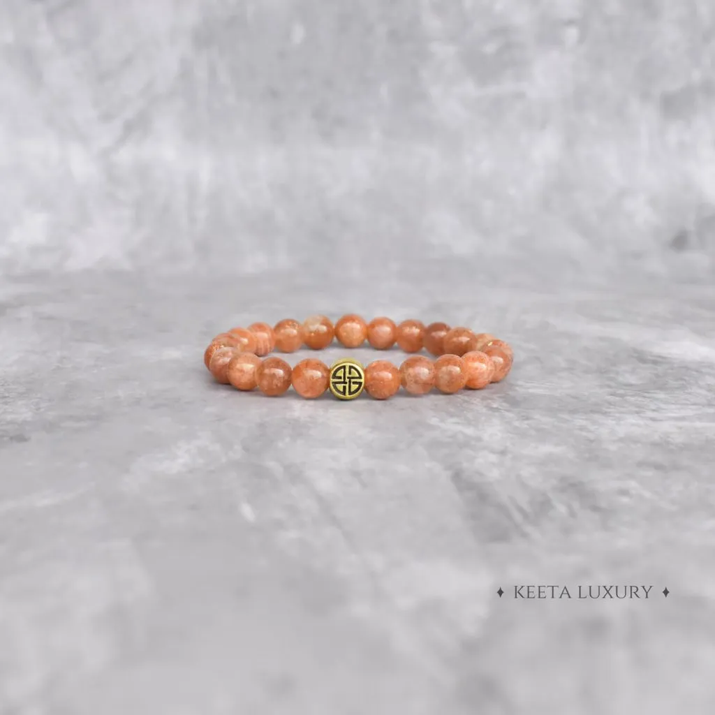 Dual Elemental - Sunstone & Lava Bead Bracelet