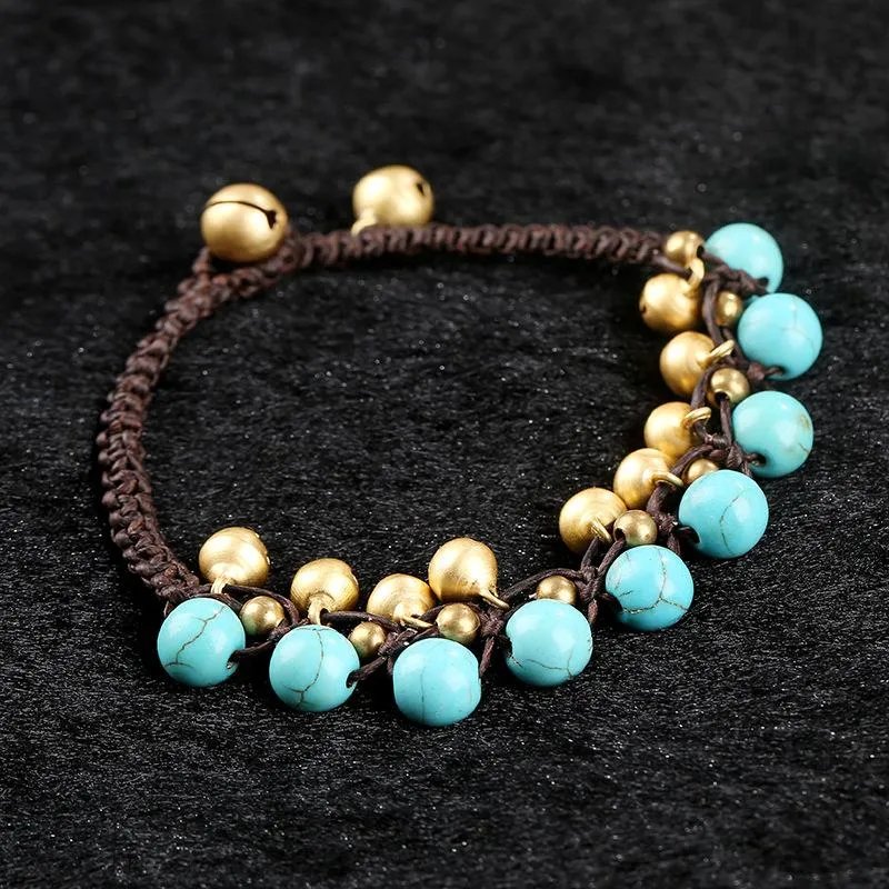 Ethnic Style Vintage Turquoise Bell Bracelet