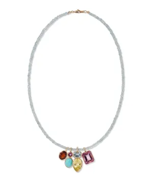 Fine Mood Charm Necklace in Aquamarine Oasis