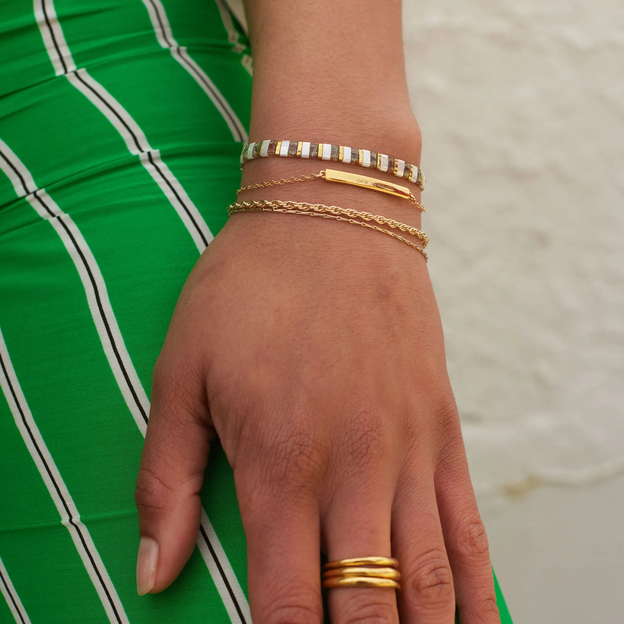 Gold Terrazzo Slider Bracelet