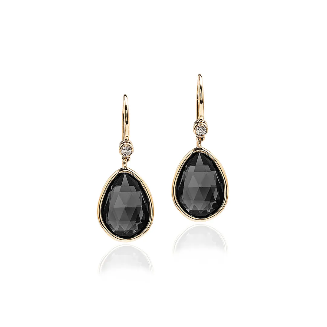 Goshwara Gossip Onyx Pear Shape Earrings JE0079-A-OX